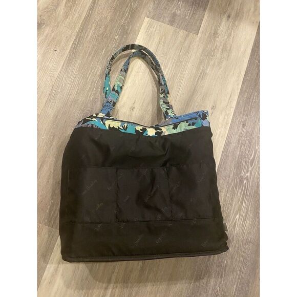 Vera Bradley-CAMO FLORAL-Pleated Tote Quilted Cotton Travel Designer Bag - Picture 14 of 16